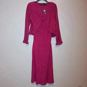 NWT Gordon James Womens paisley print crop Ruffle Cardigan & Dress Size Small